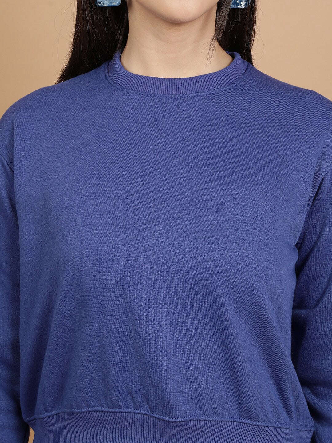 Shop Women's Solid Regular Fit Sweatshirt Online.