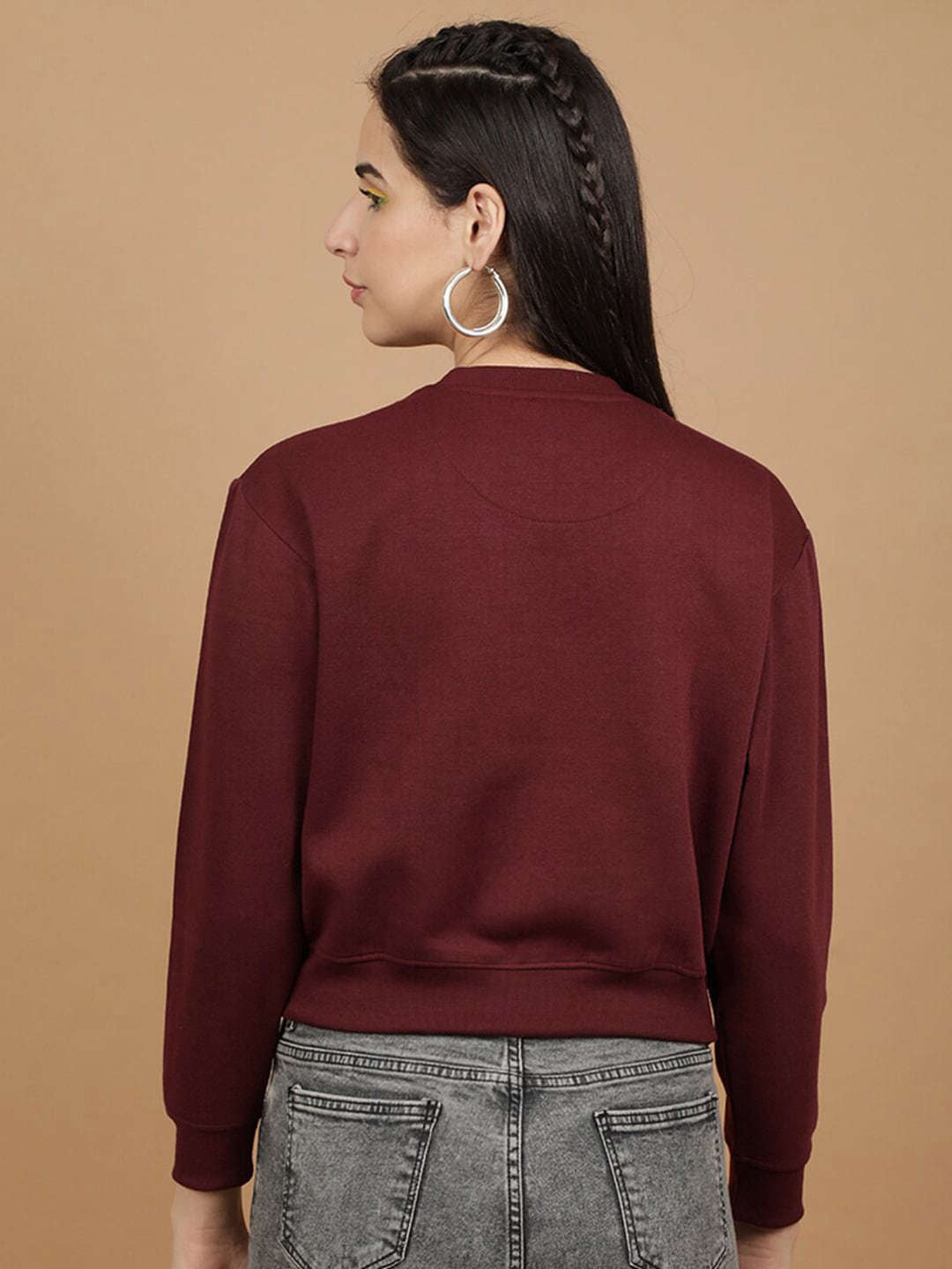 Shop Women's Solid Regular Fit Sweatshirt Online.