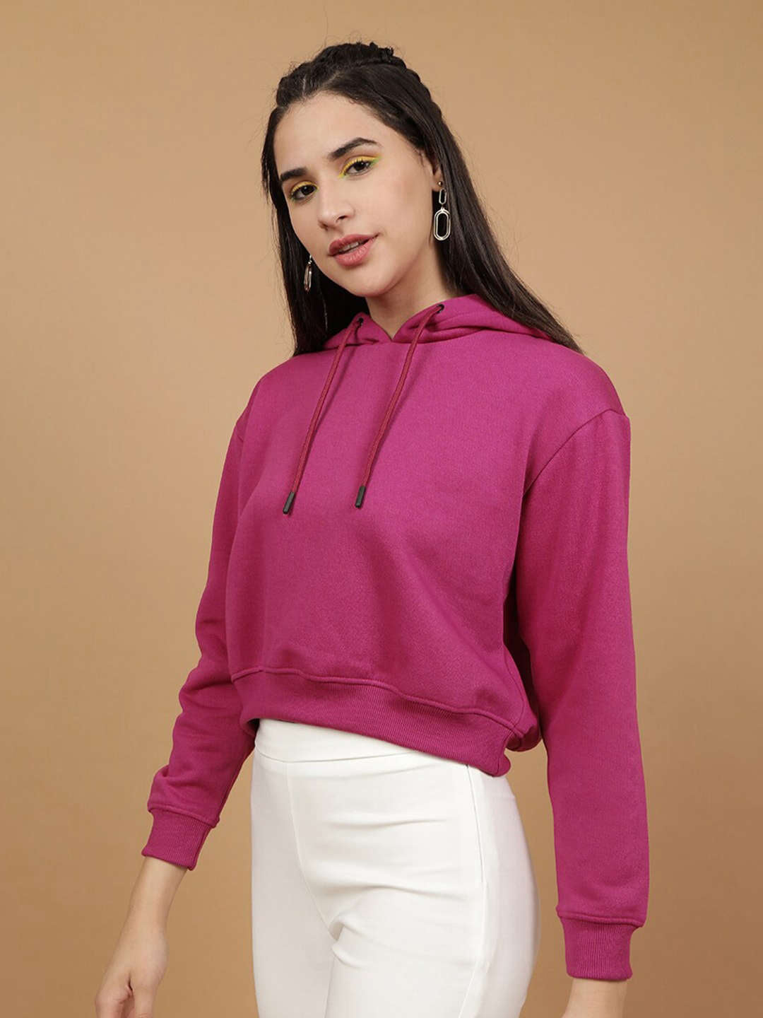 Shop Women's Solid Regular Fit Sweatshirt Online.