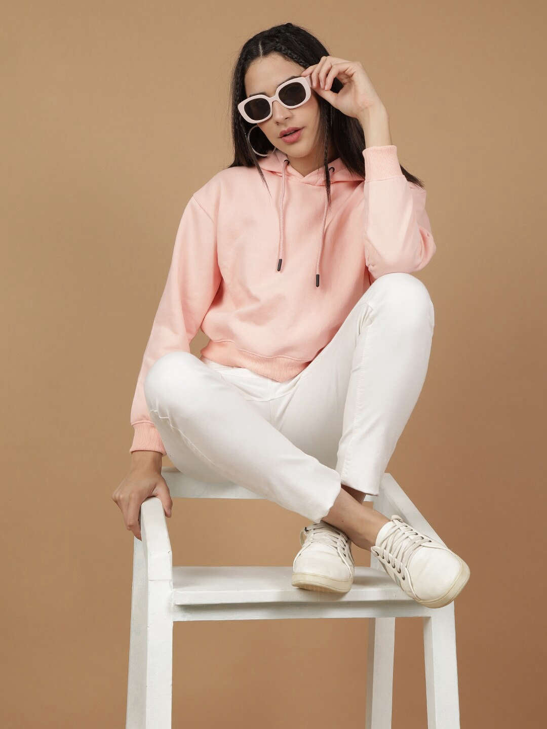 Shop Women's Solid Regular Fit Sweatshirt Online.