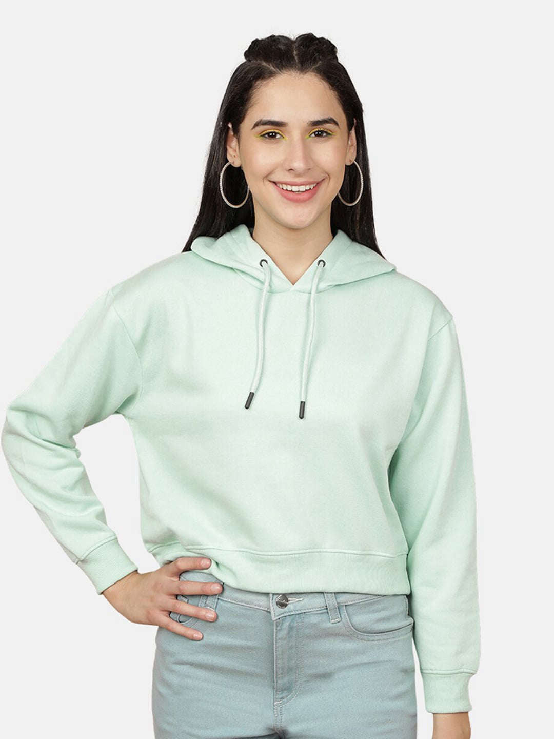 Shop Women's Solid Regular Fit Sweatshirt Online.