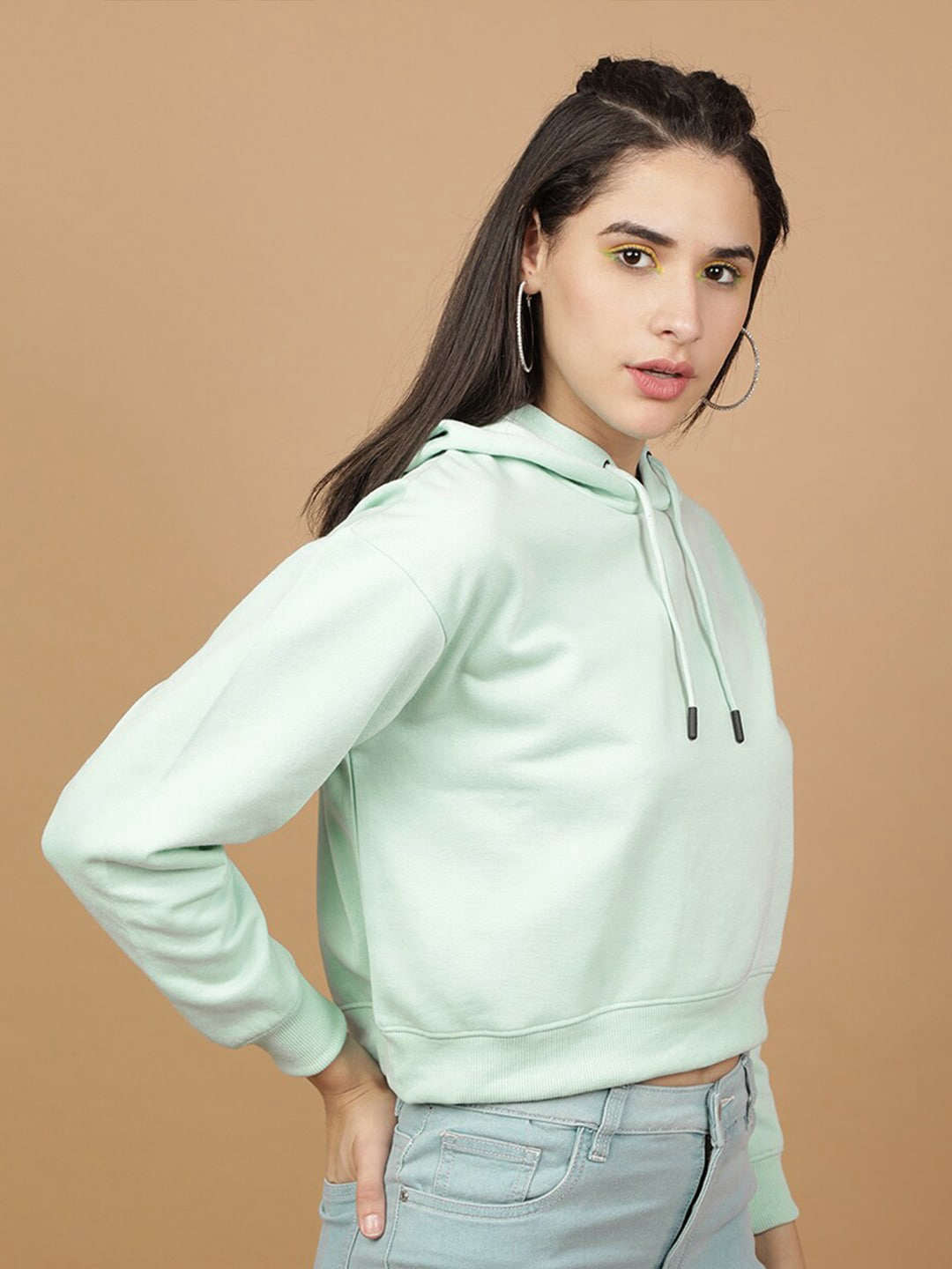 Shop Women's Solid Regular Fit Sweatshirt Online.