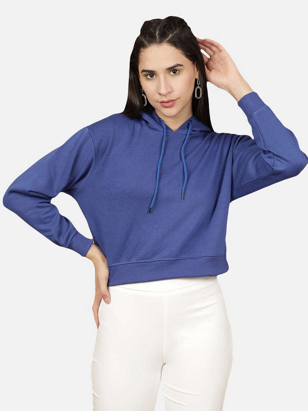 Shop Women's Solid Regular Fit Sweatshirt Online.