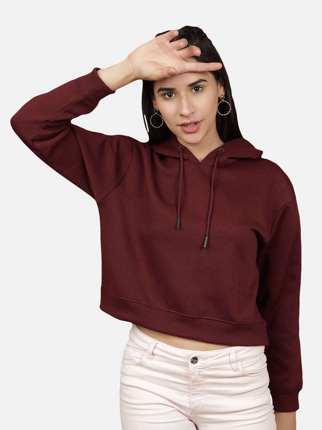 Shop Women's Solid Regular Fit Sweatshirt Online.