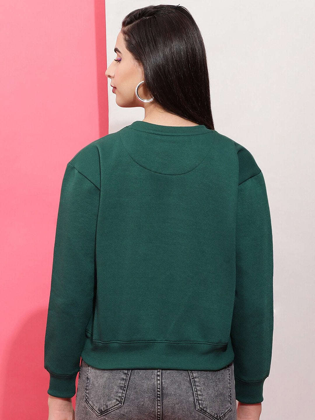 Shop Women's Solid Regular Fit Sweatshirt Online.