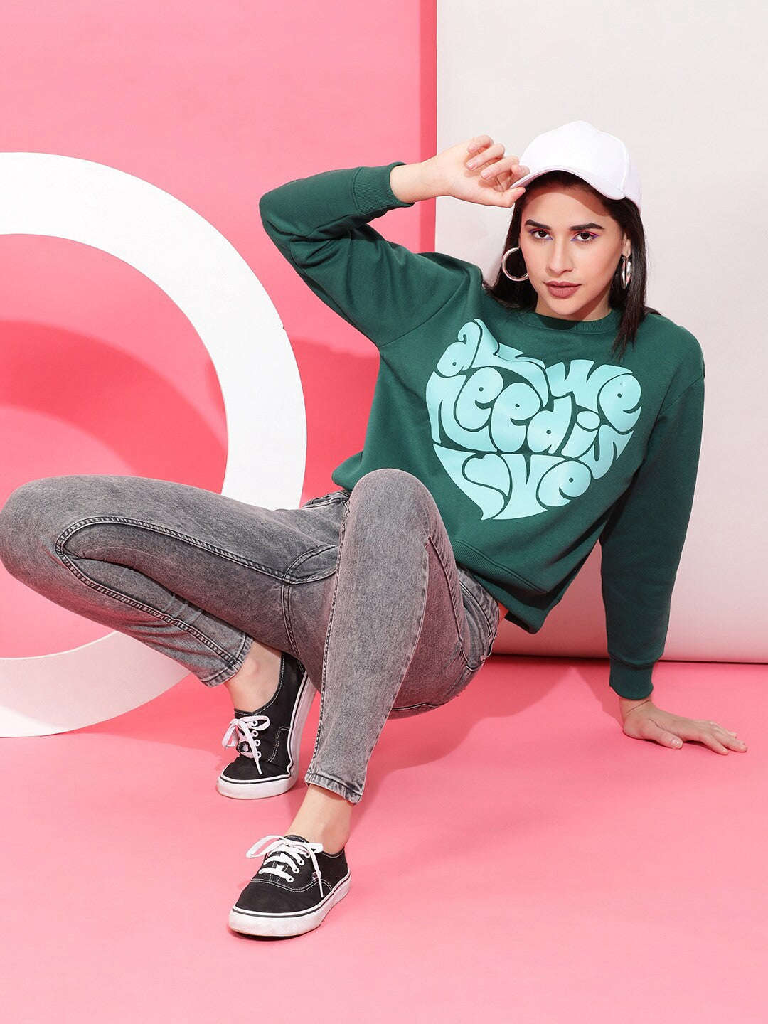 Shop Women's Solid Regular Fit Sweatshirt Online.