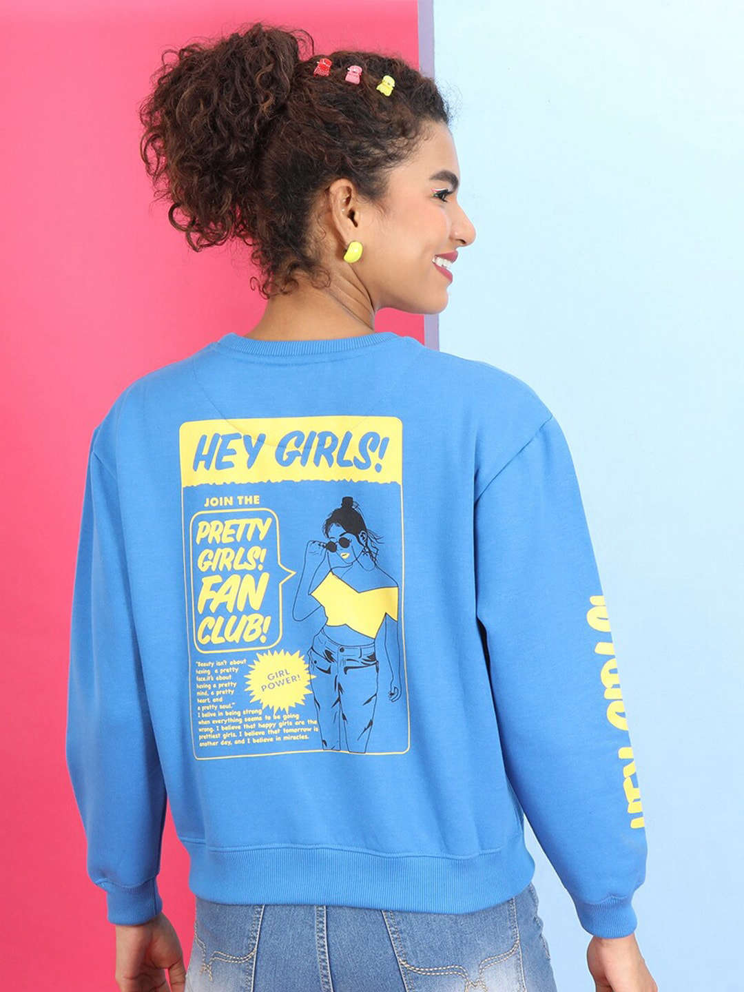 Shop Women's Back Printed Regular Fit Sweatshirt Online.