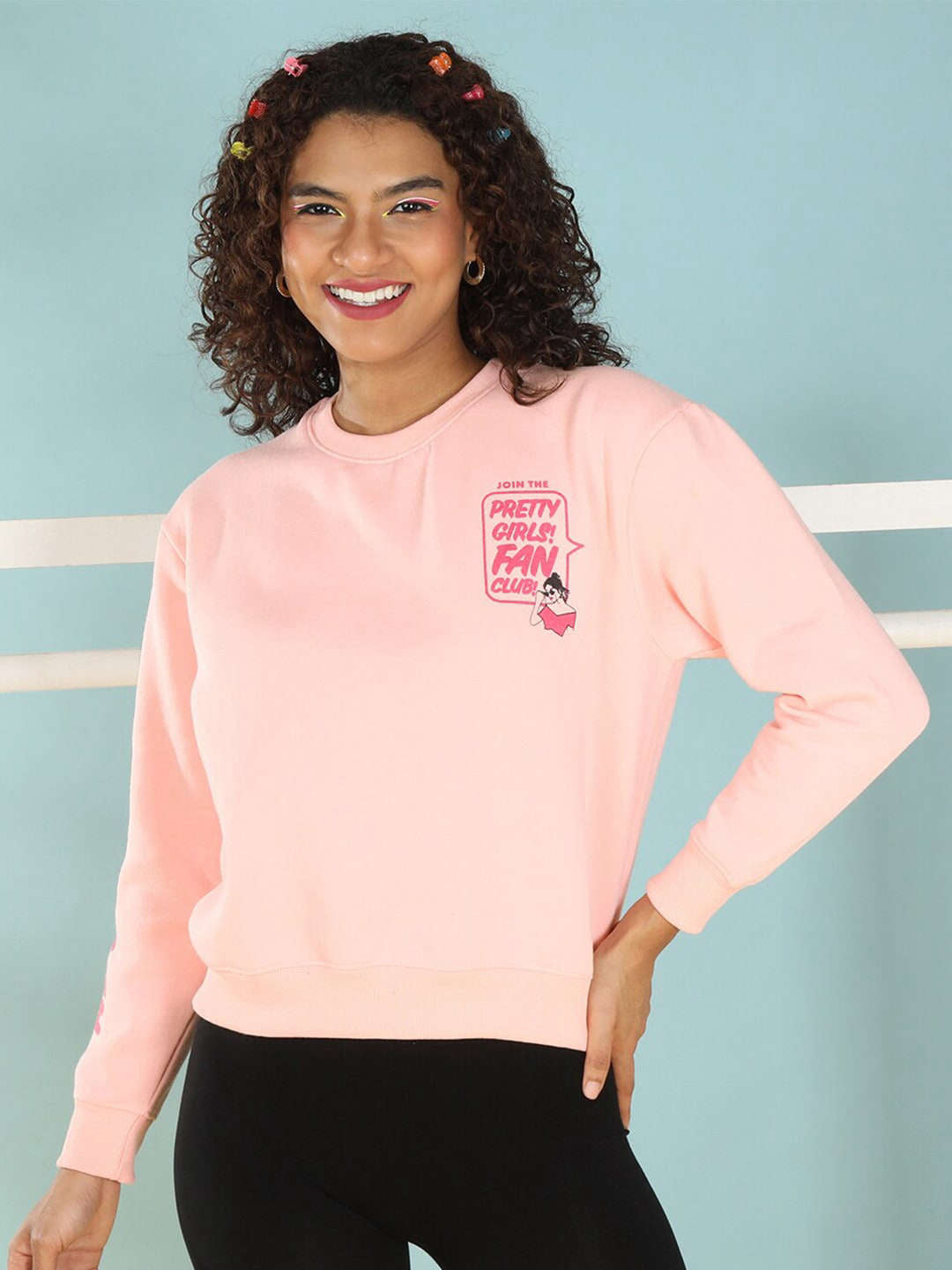 Shop Women's Back Printed Regular Fit Sweatshirt Online.