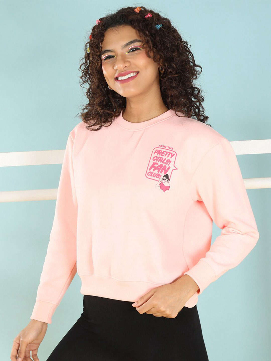 Shop Women's Back Printed Regular Fit Sweatshirt Online.