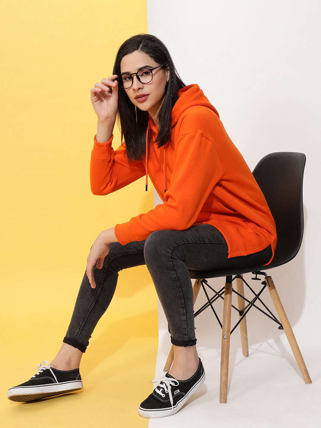 Shop Women's Solid Regular Fit Sweatshirt Online.