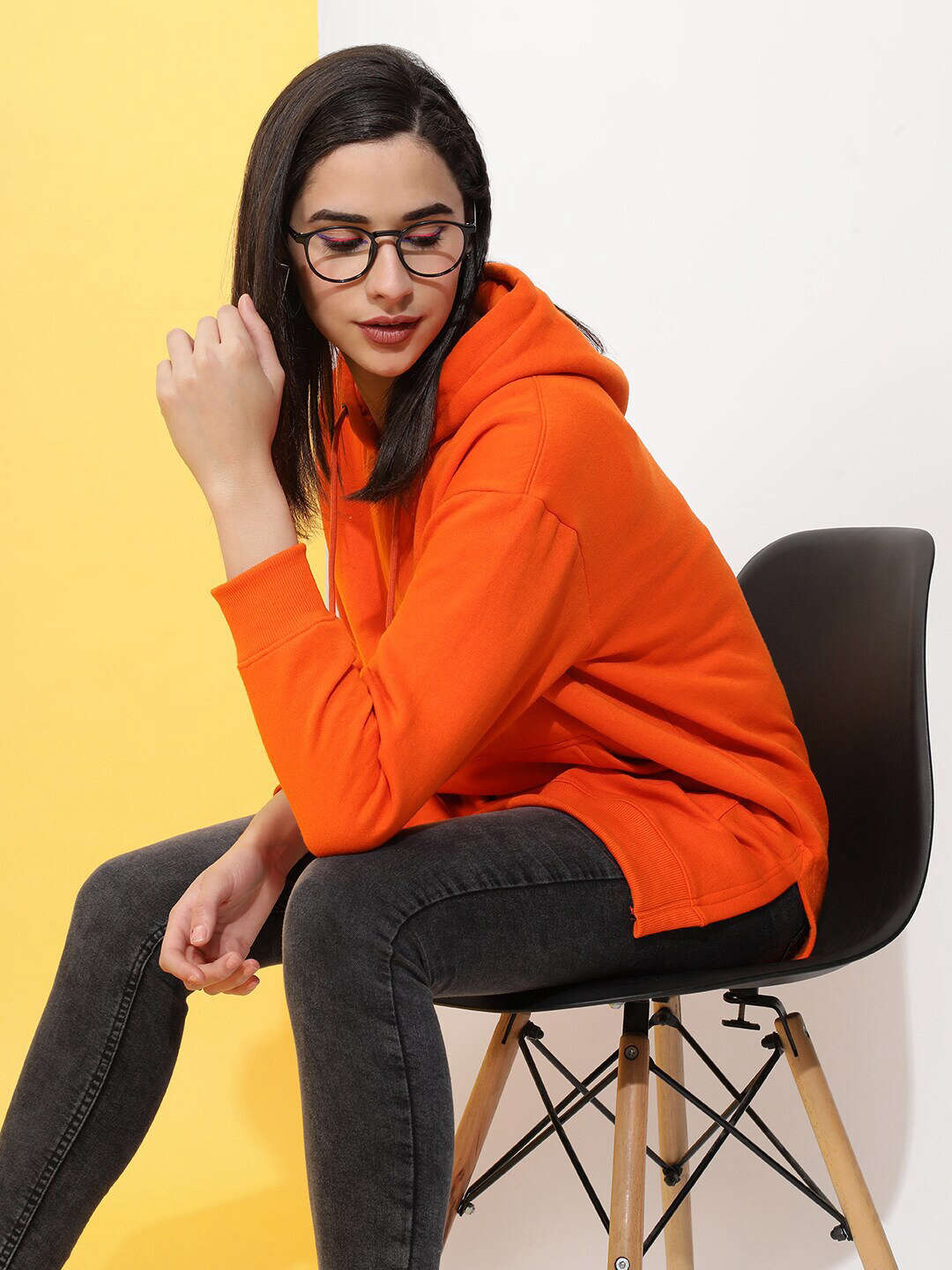 Shop Women's Solid Regular Fit Sweatshirt Online.