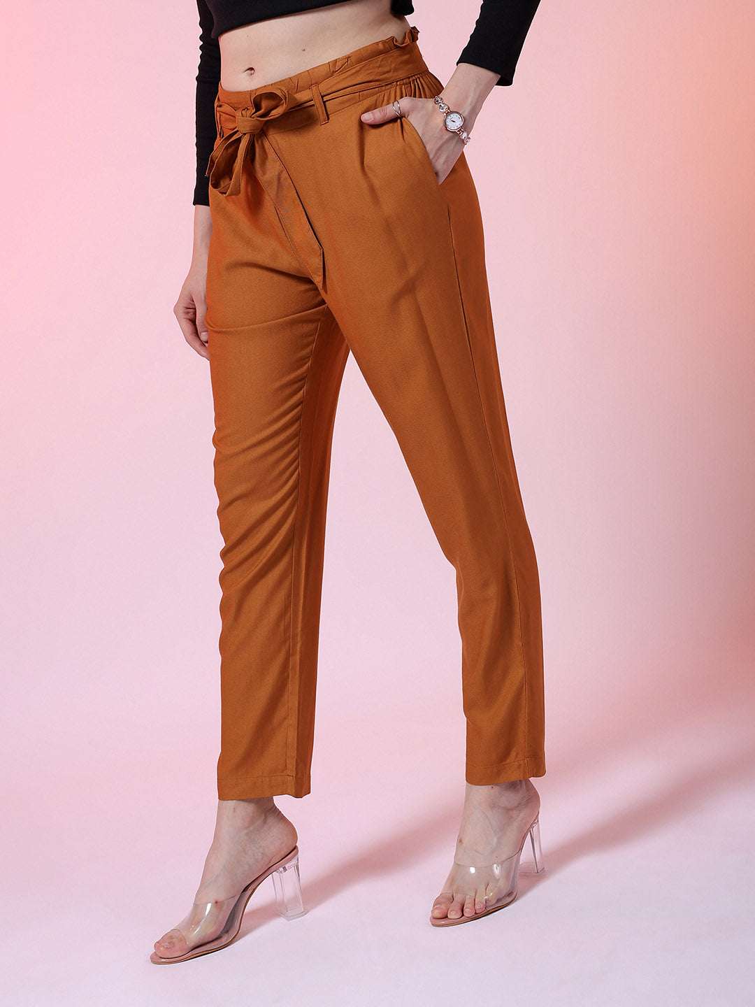 Shop Women Solid Trouser Online.