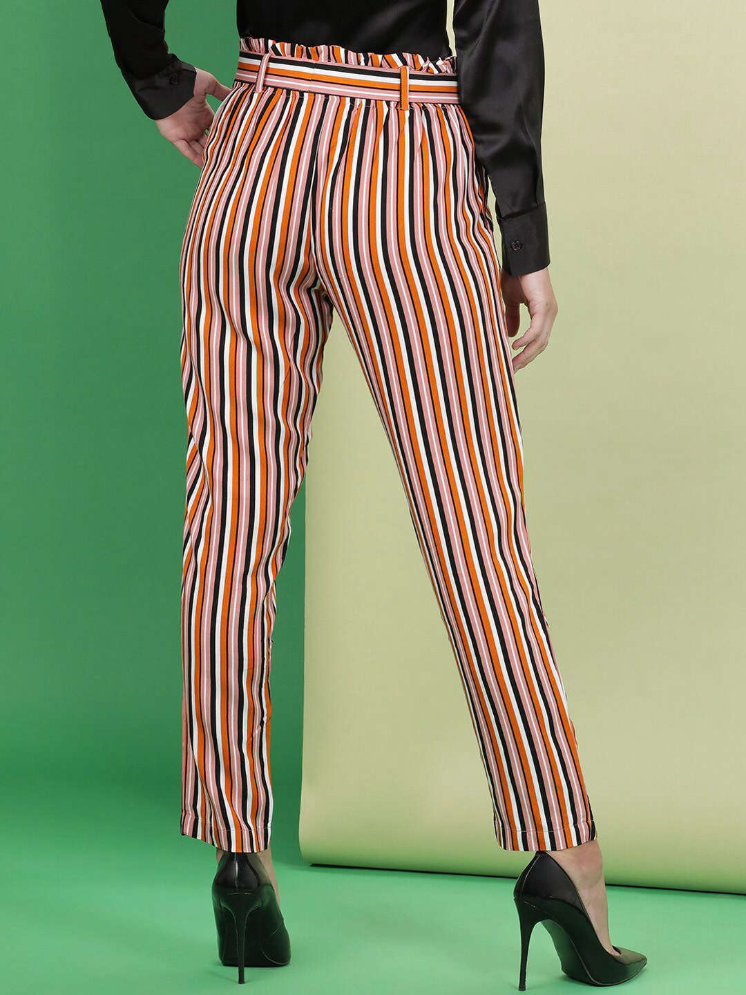 Shop Women Striped Tapered Pant Online.