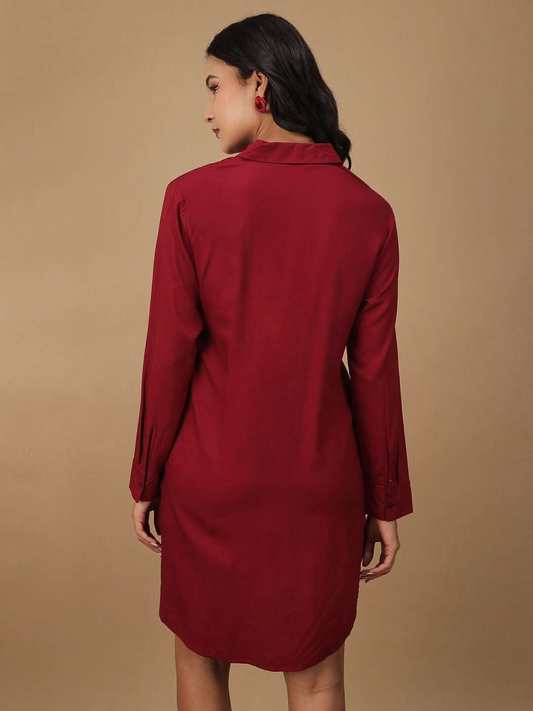 Shop Women Solid Shirt Dress Online.