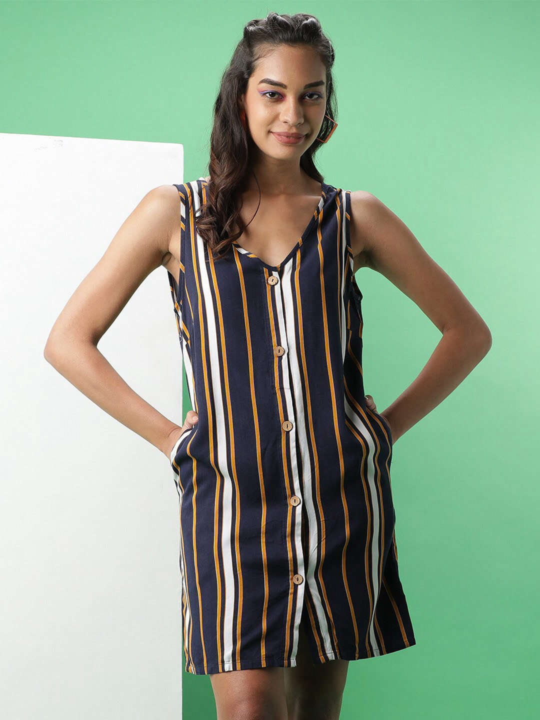 Shop Women Button Down A-Line Dress Online.