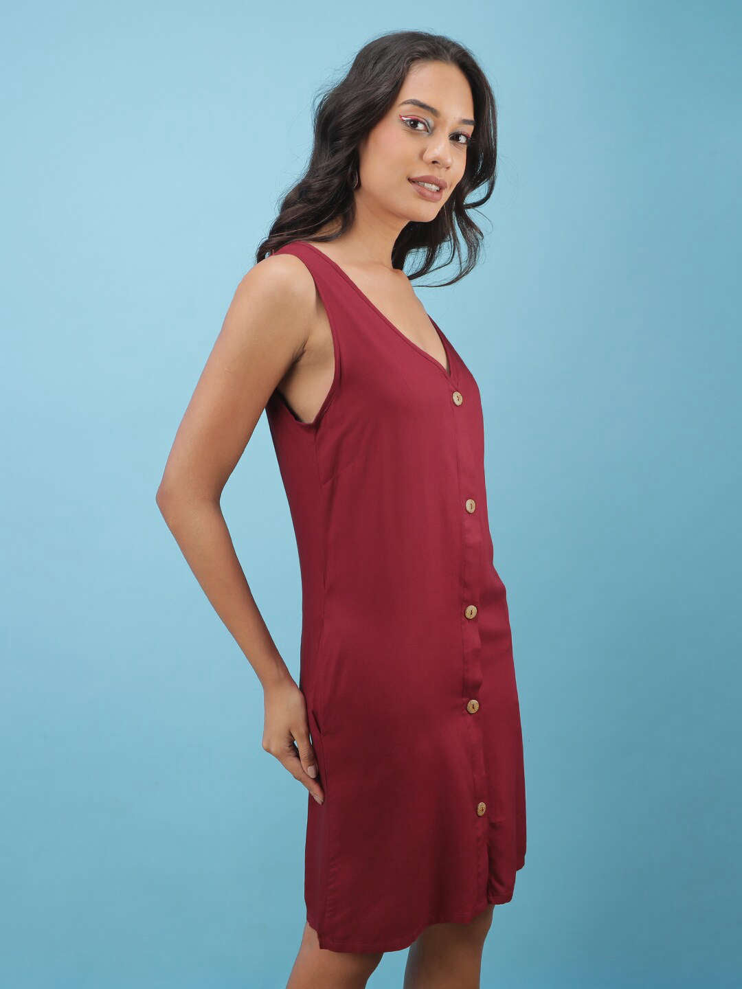 Shop Women Solid A-Line Dress Online.