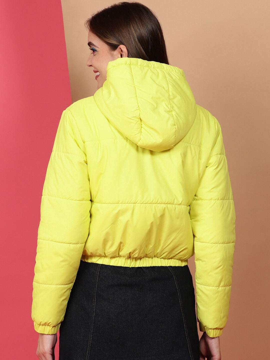 Shop Women Crop Jacket With Hood Online.