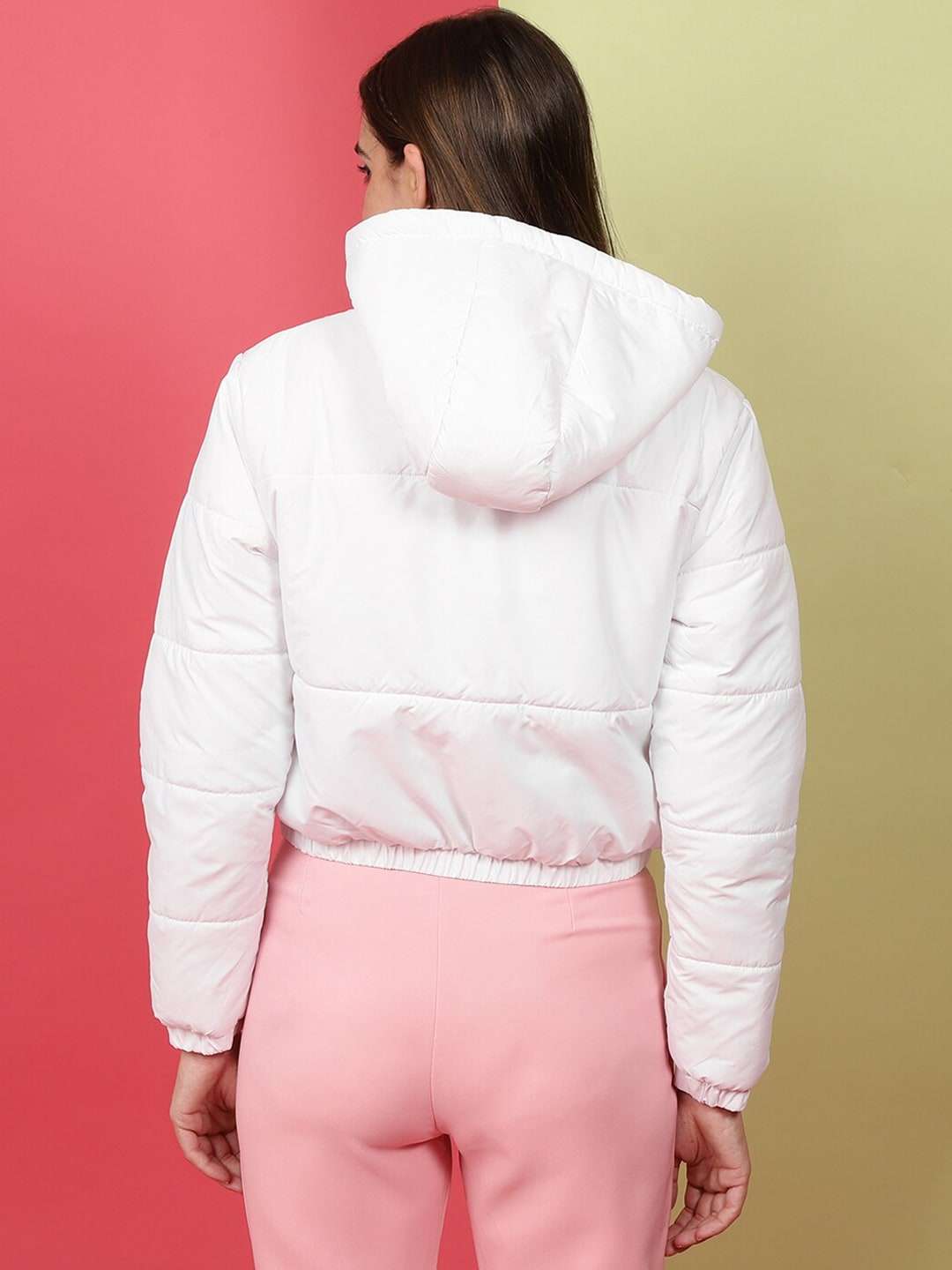 Shop Women Crop Jacket With Hood Online.