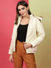 Shop Women Quilted Hooded Jacket With Faux Fur Online.
