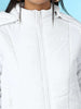 Shop Women Quilted Hooded Jacket With Faux Fur Online.