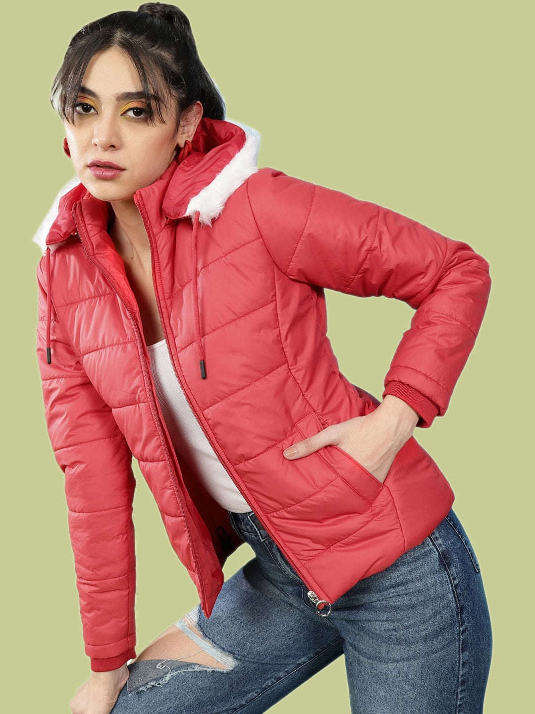 Shop Women Slim Fit Winter Jacket Online.