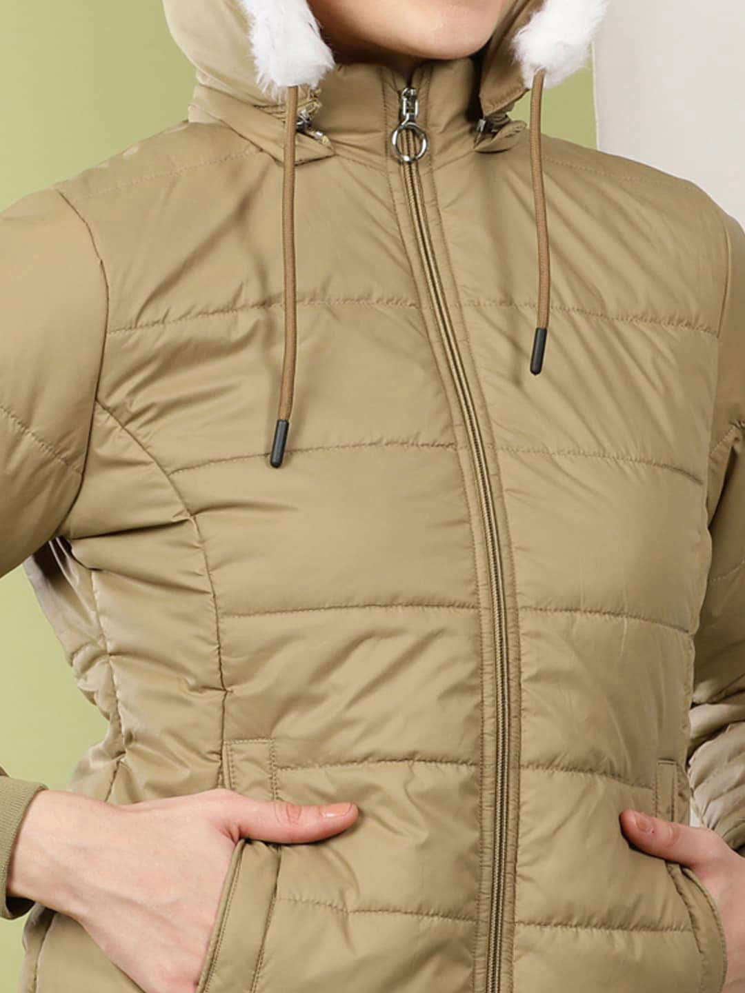 Shop Women Shaped Puffer Jacket With Fur Insert At Hood Online.