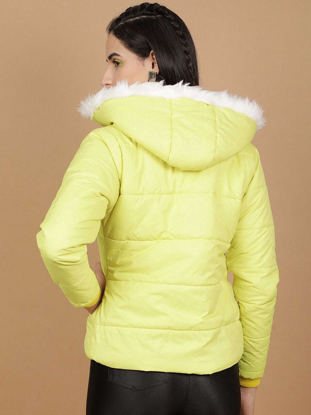 Shop Women Shaped Puffer Jacket With Fur Insert At Hood Online.