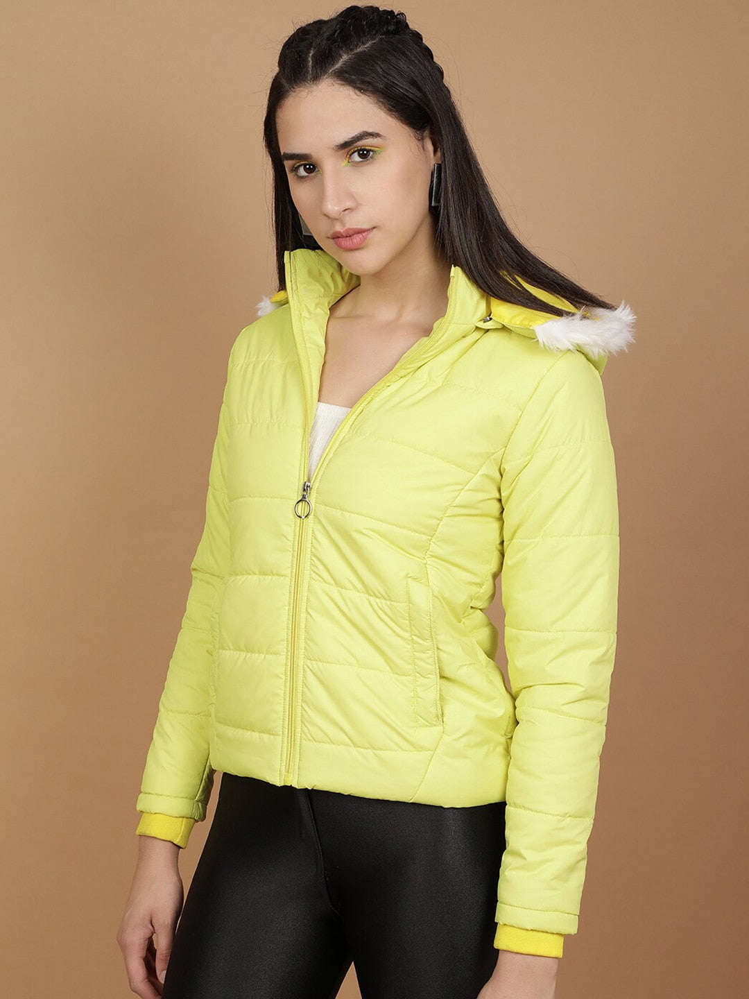 Shop Women Shaped Puffer Jacket With Fur Insert At Hood Online.