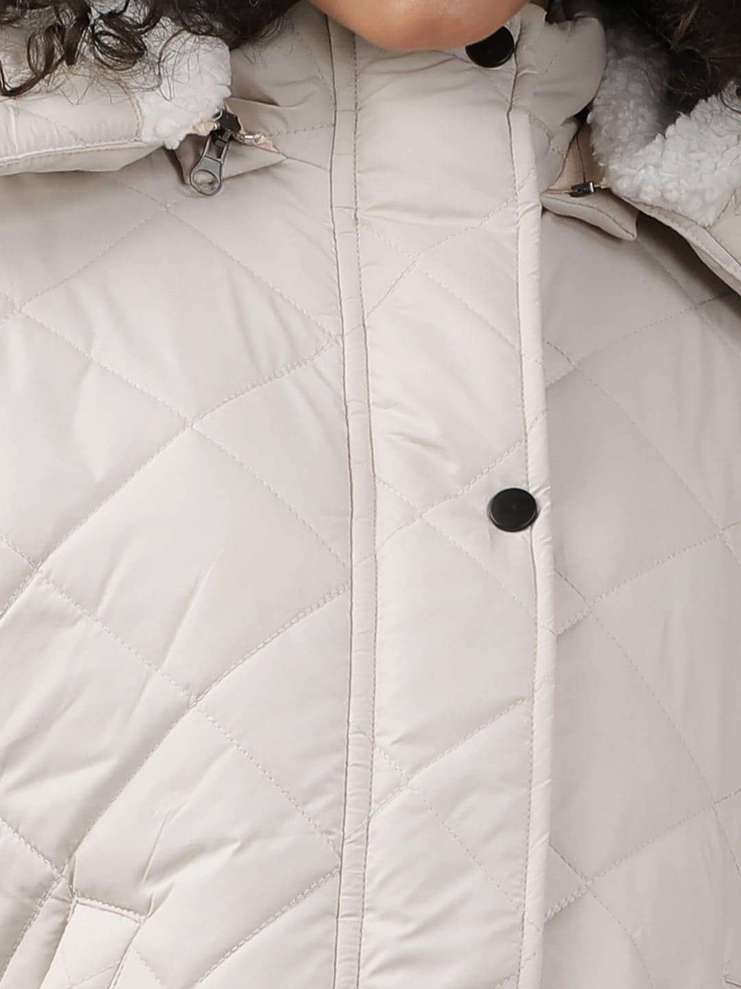 Shop Women Curved Jacket With Sherpa Lining At Hood Online.