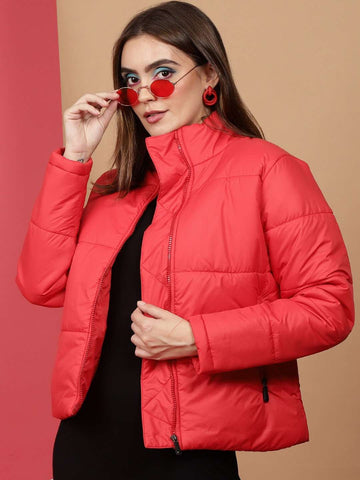 Shop Women High Neck Curved Jacket Online.