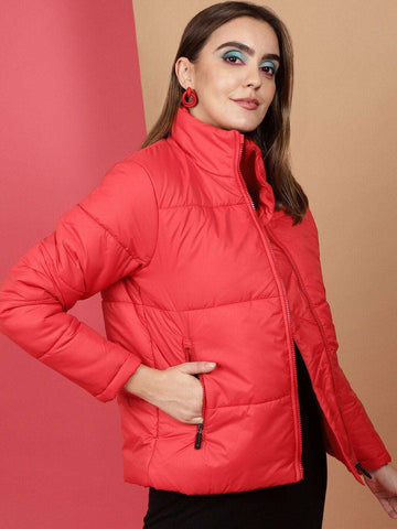 Shop Women High Neck Curved Jacket Online.