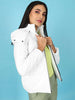 Shop Women Metallic Jacket With Detachable Hood Online.