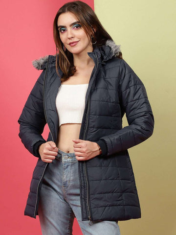 Shop Women Basic Parka With Fur Insert At Hood Online.