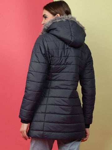Shop Women Basic Parka With Fur Insert At Hood Online.