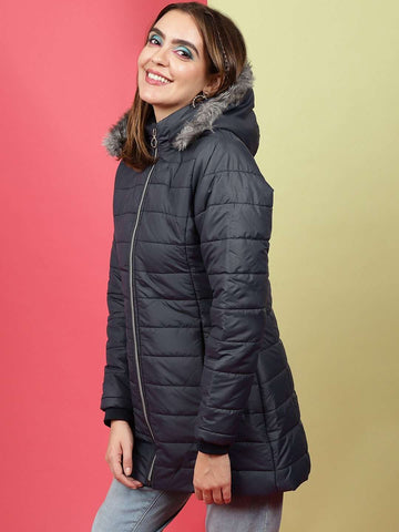 Shop Women Basic Parka With Fur Insert At Hood Online.