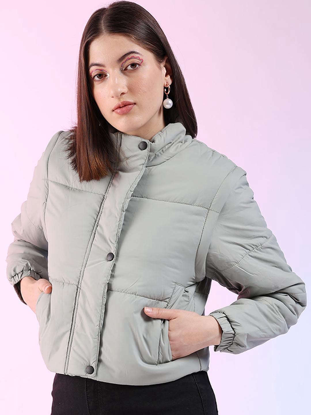 Shop Women Detachable Sleeve Crop Jacket Online.