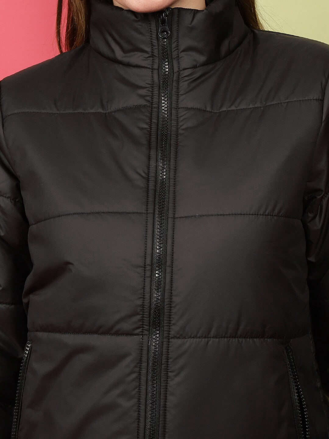 Shop Women High Neck Puffer Jacket Online.