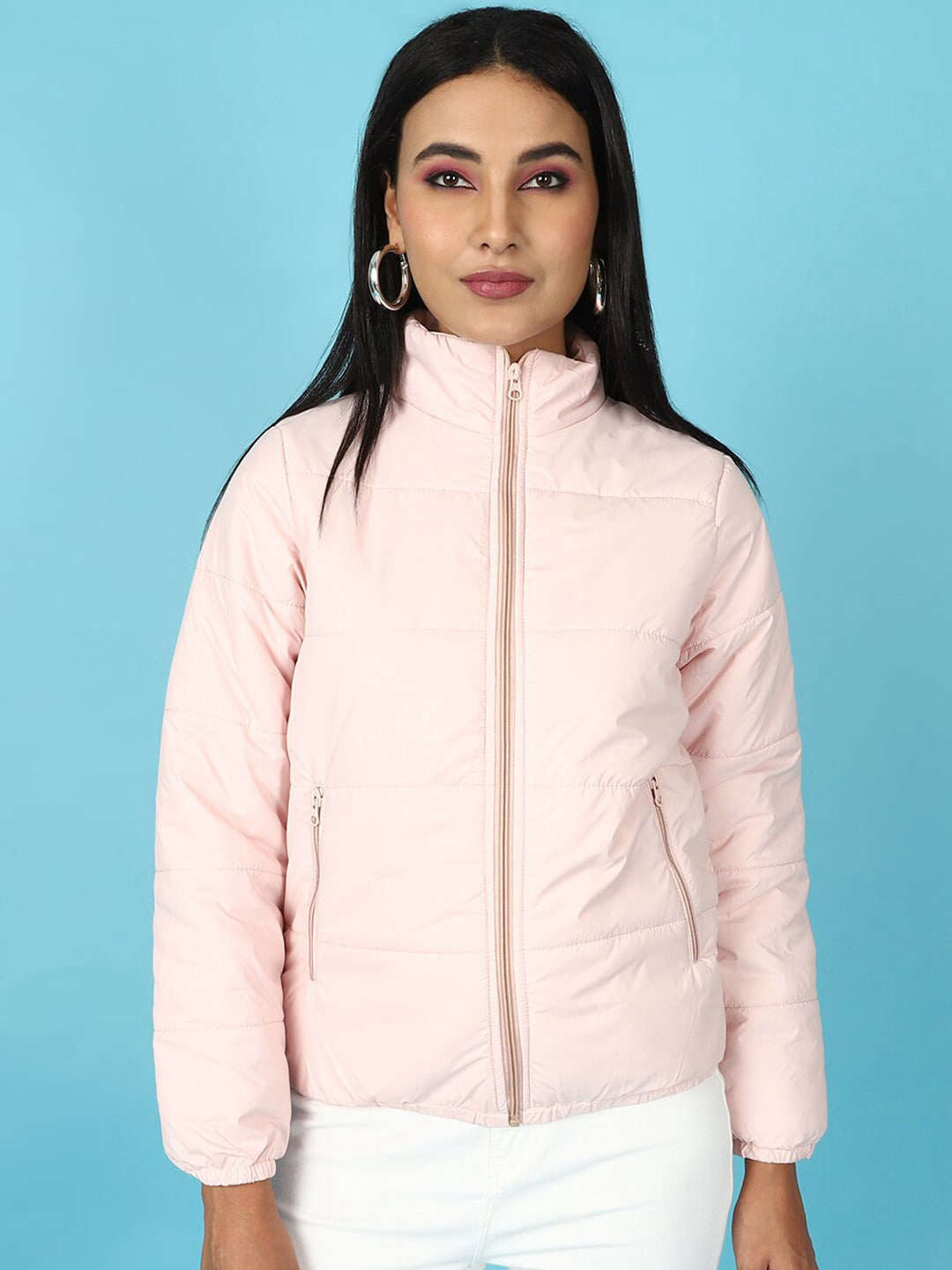 Shop Women High Neck Puffer Jacket Online.