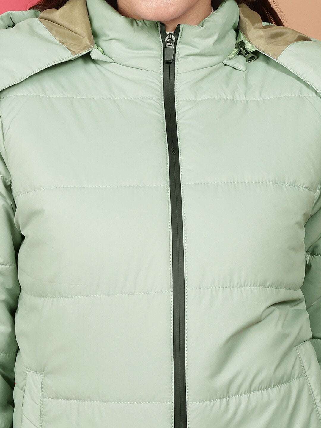 Shop Women Detachable Hood Puffer Jacket Online.