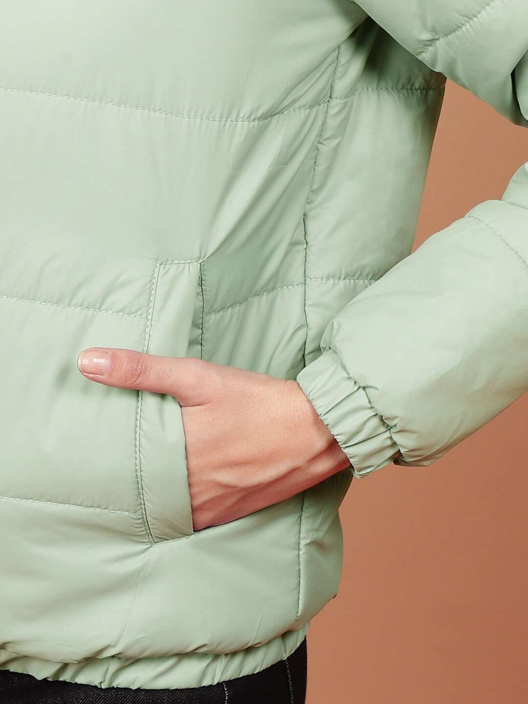 Shop Women Detachable Hood Puffer Jacket Online.