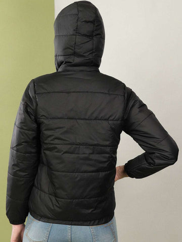 Shop Women Detachable Hood Puffer Jacket Online.