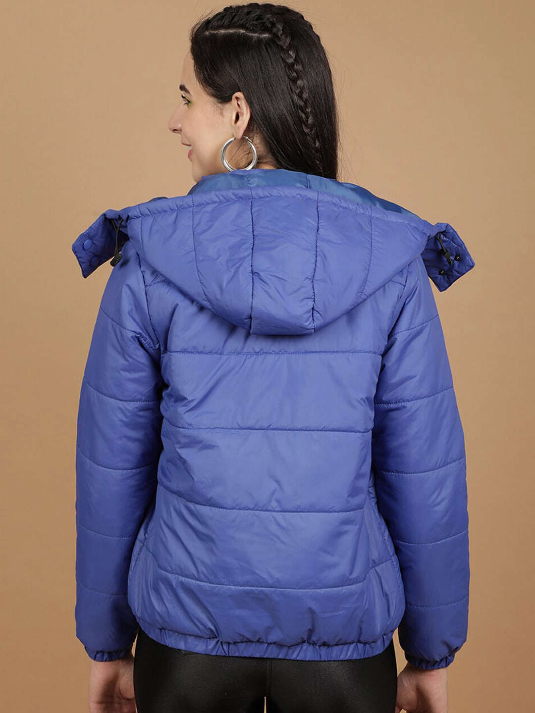 Shop Women Detachable Hood Puffer Jacket Online.