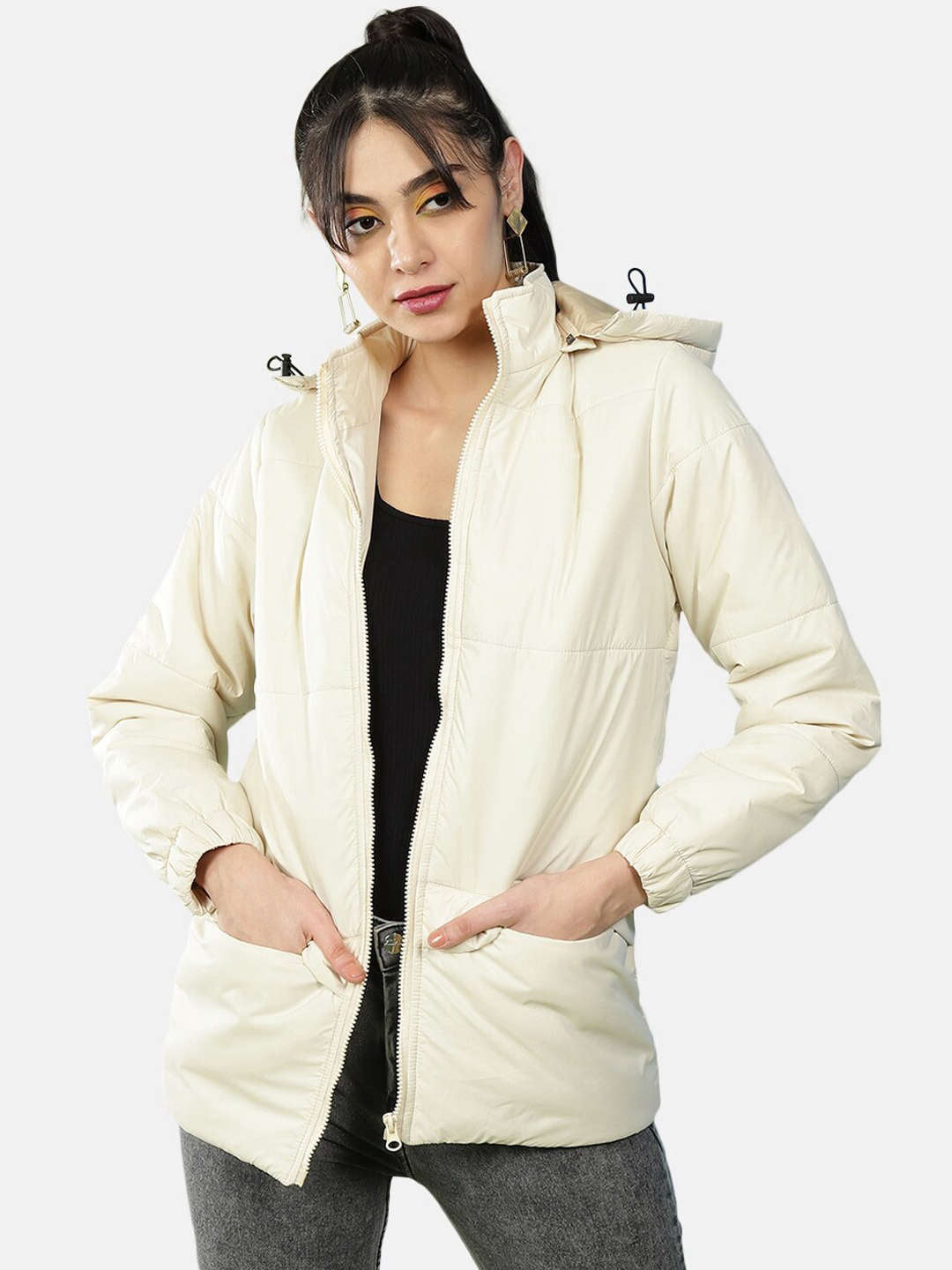 Shop Women Short Parka With Hood Online.