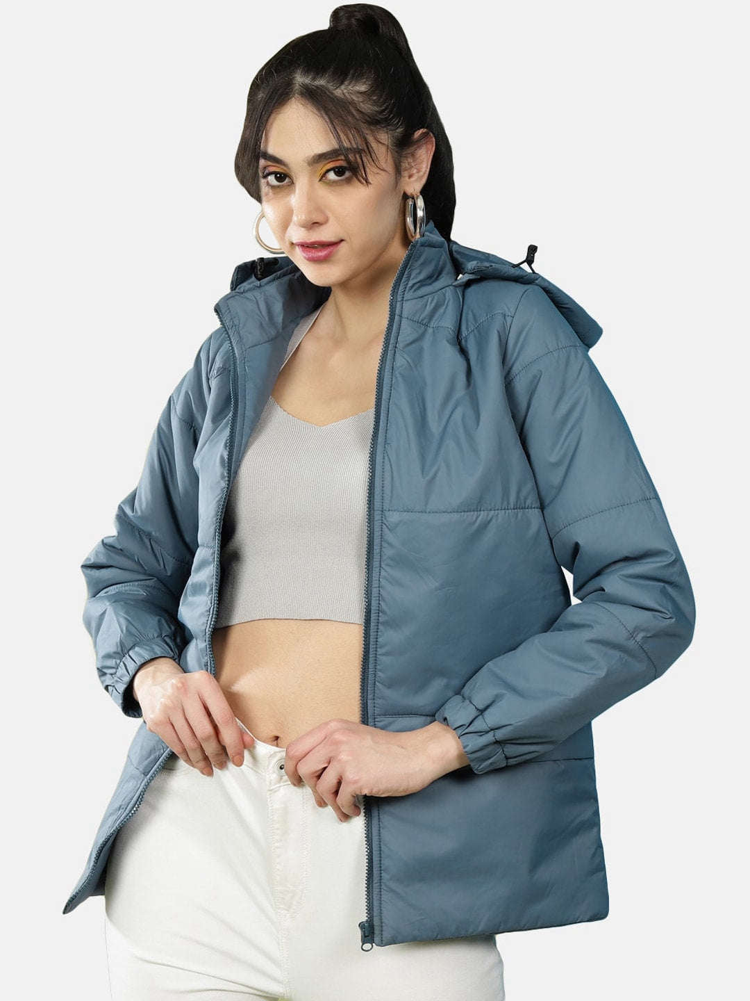 Shop Women Short Parka With Hood Online.