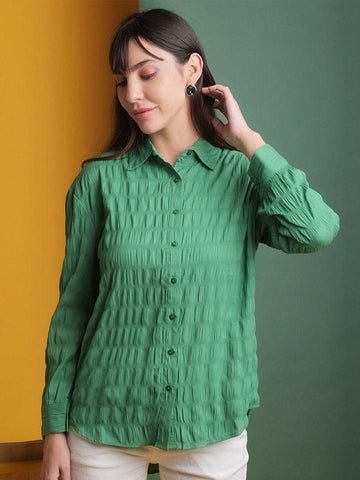 Shop Women's Solid Oversized Fit Shirt Online.