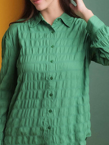 Shop Women's Solid Oversized Fit Shirt Online.