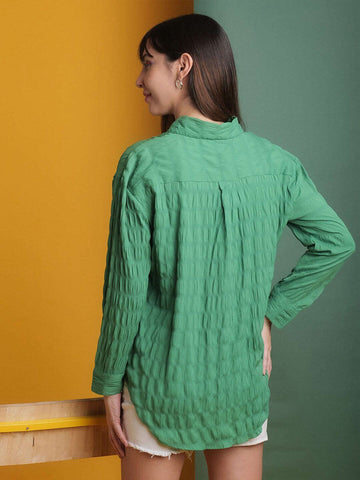 Shop Women's Solid Oversized Fit Shirt Online.