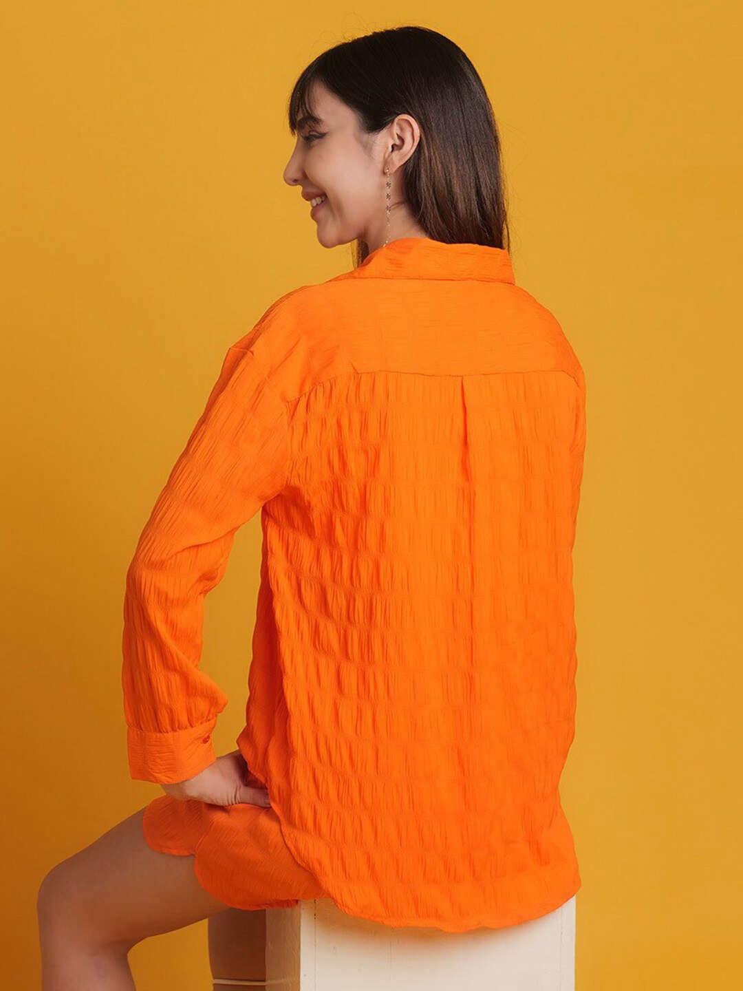 Shop Women's Solid Oversized Fit Shirt Online.