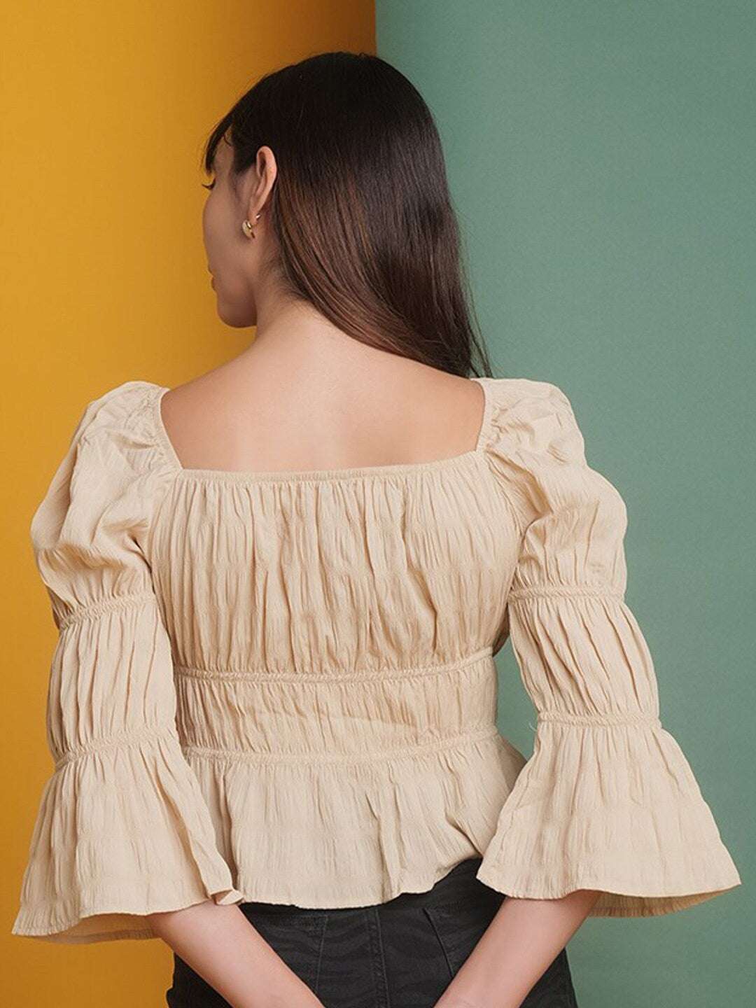 Shop Women Seer Sucker Top With Front Tie Up Online.