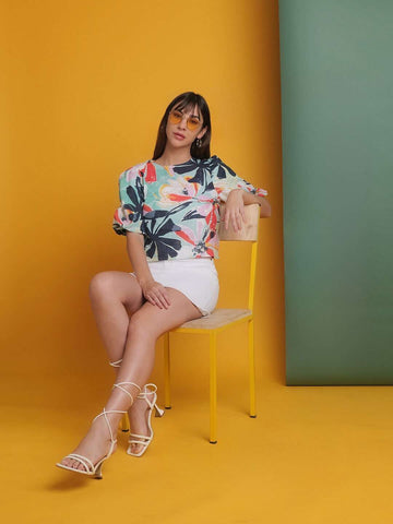 Shop Women Puff Sleeves Floral Printed Top Online.